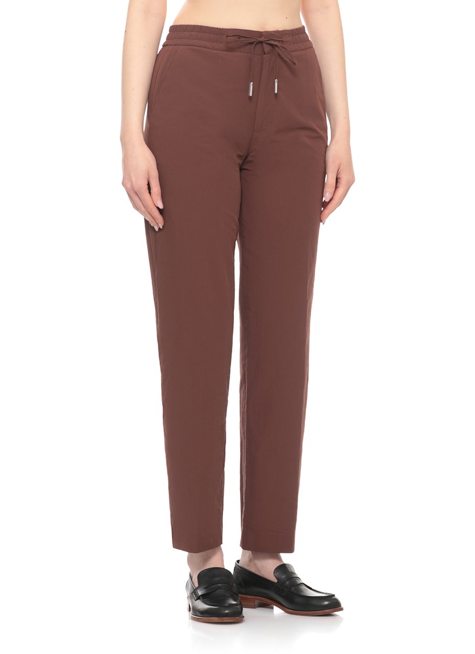 PT Torino Brown Elastic Waist Cotton Formal Pants Zwart