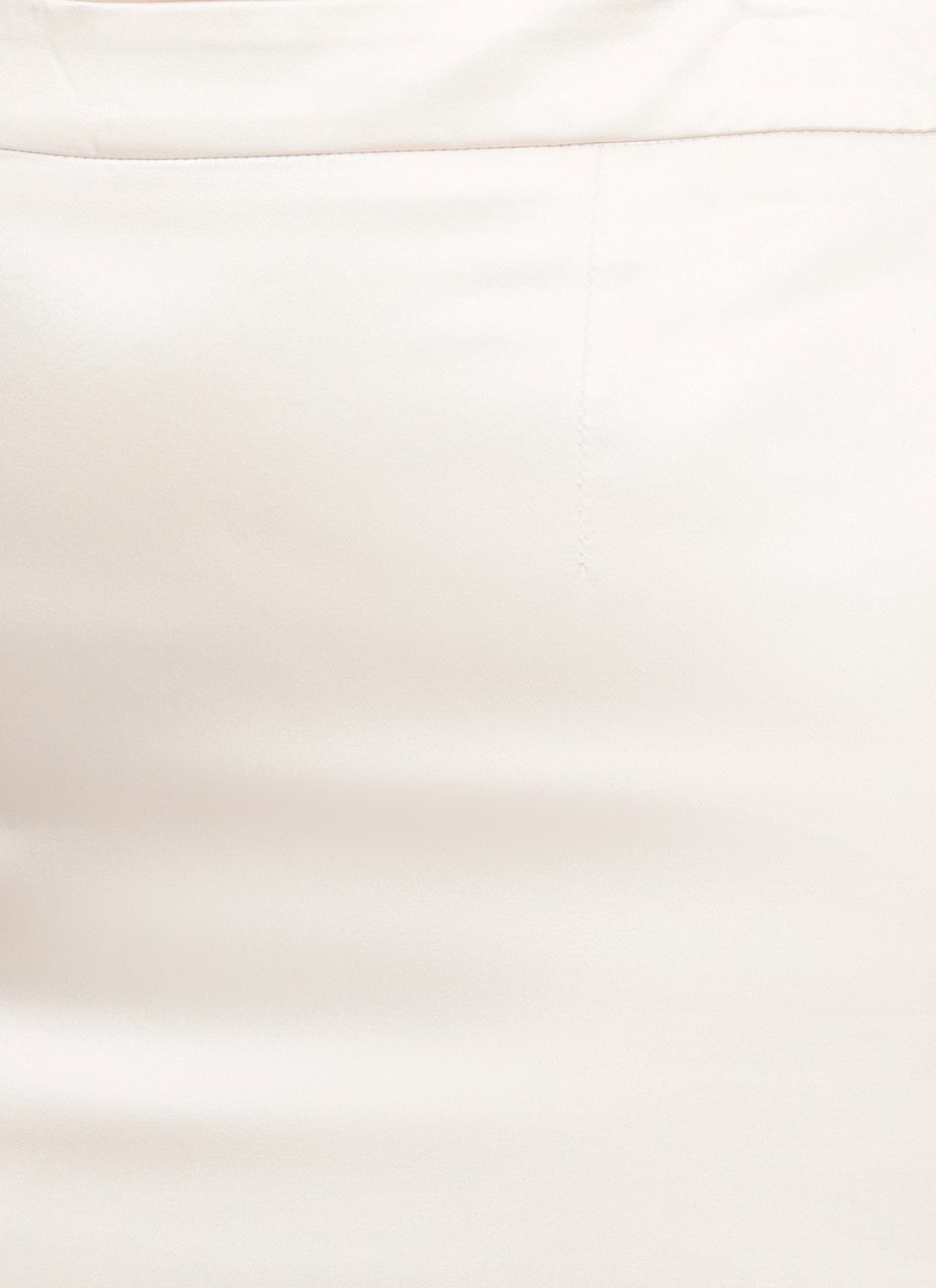 PT Torino Ivory Cotton And Viscose Midi Skirt With Side Zip And Rear Vent Neutraal
