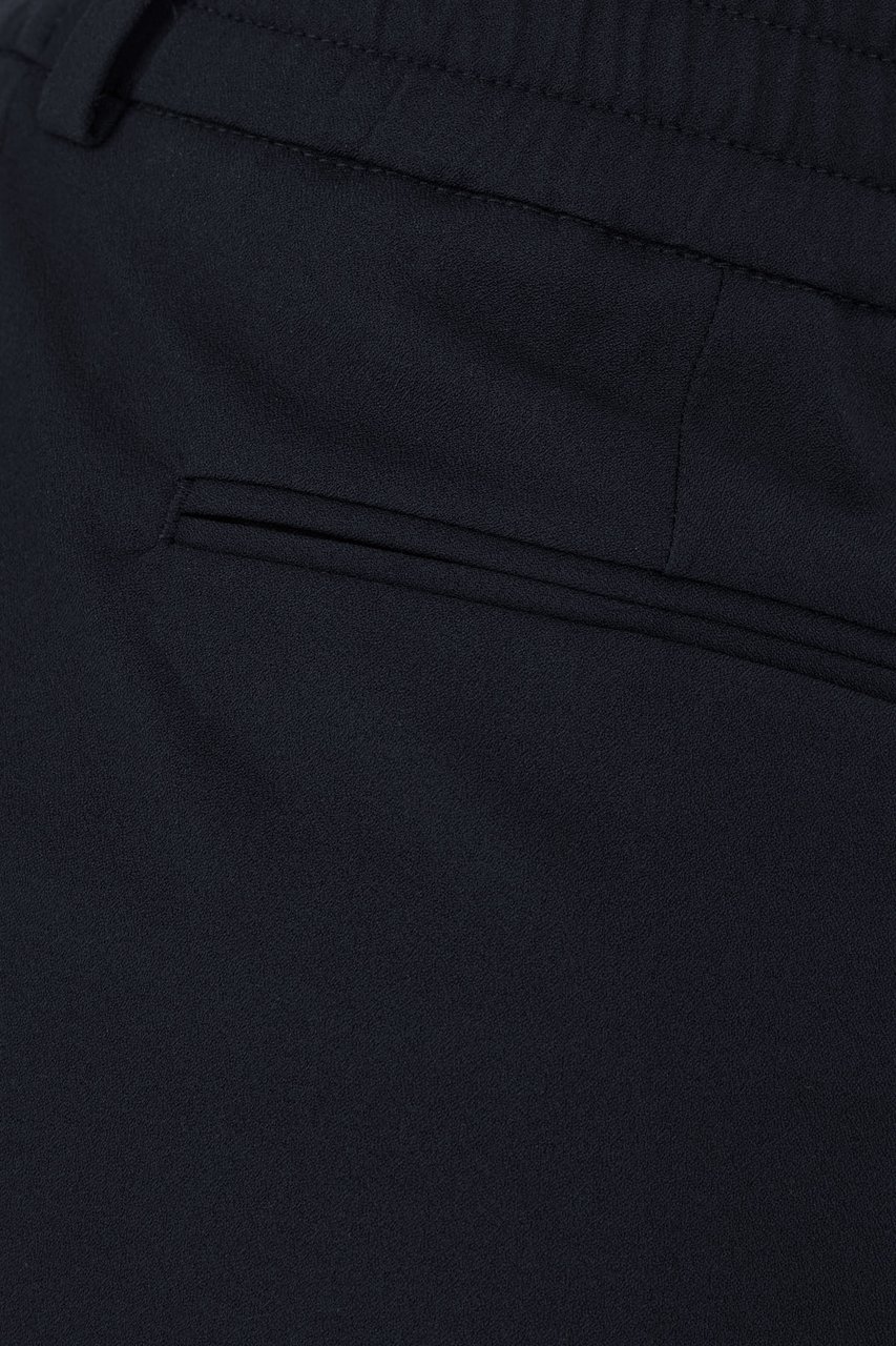 Pt Torino Navy blue stretch polyester blend pants Blauw