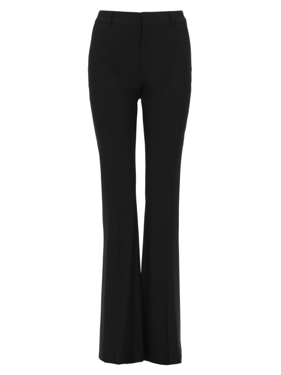PT Torino Neutral Elsa Viscose-Blend Flared Pants Zwart