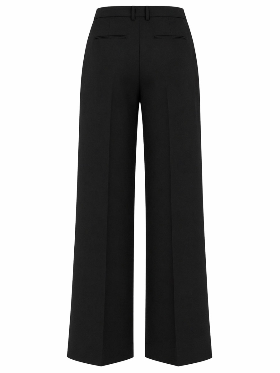 PT Torino Lola Virgin Wool Front Creases Formal Pants Zwart