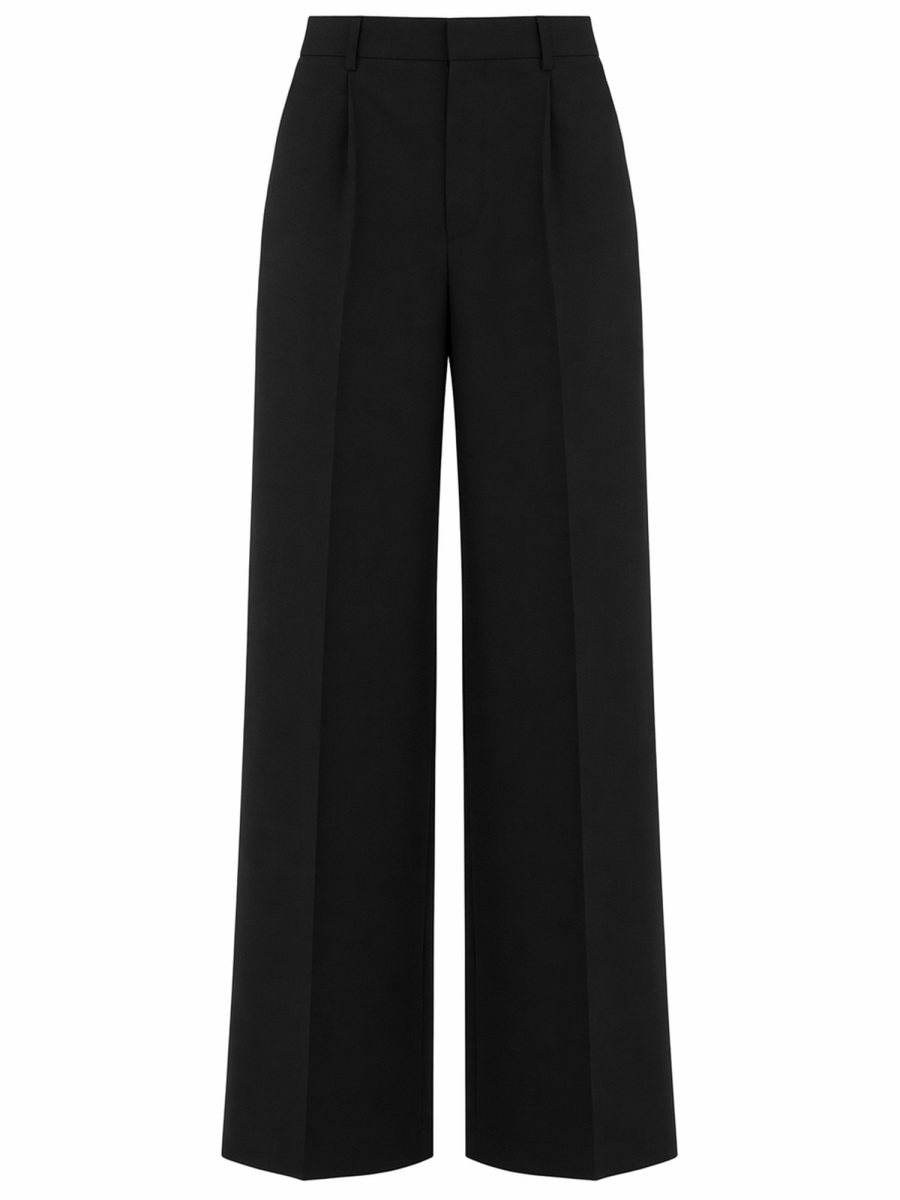 PT Torino Lola Virgin Wool Front Creases Formal Pants Zwart