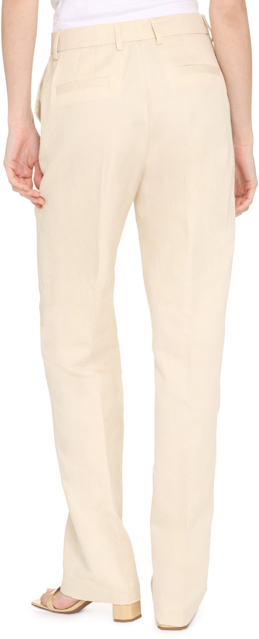 PT Torino Ambra cotton-linen trousers Neutraal