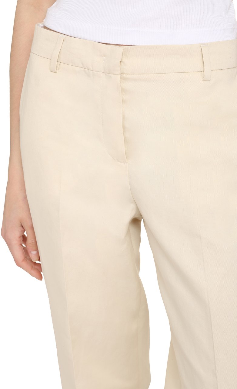 PT Torino Ambra cotton-linen trousers Neutraal