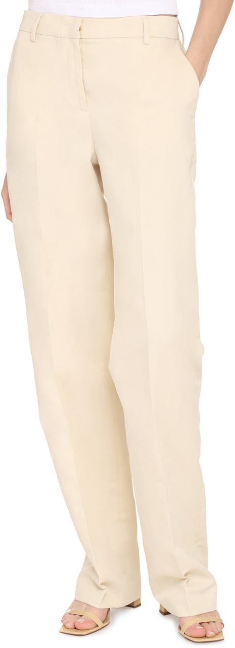 PT Torino Ambra cotton-linen trousers Neutraal
