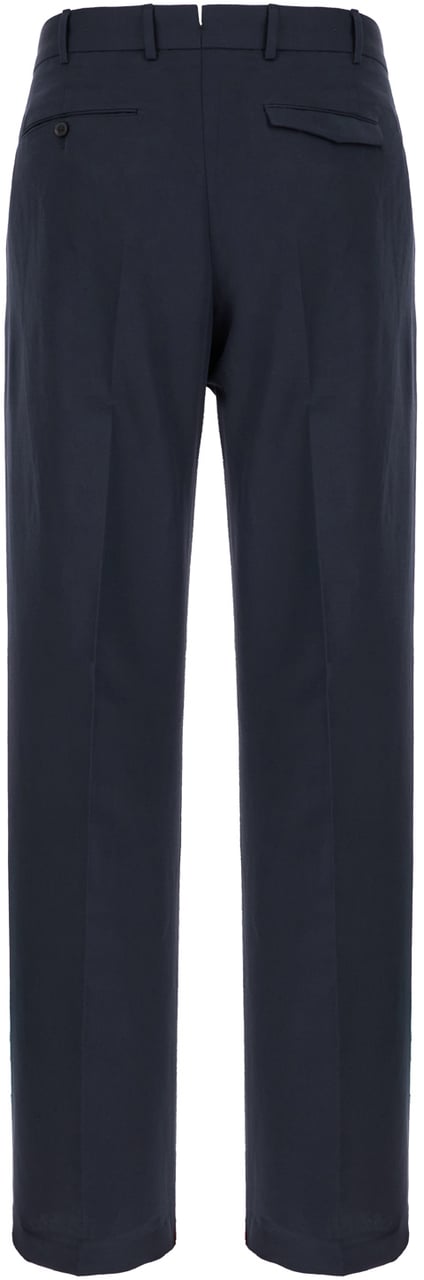 Pt Torino Midnight blue stretch wool pants Blauw