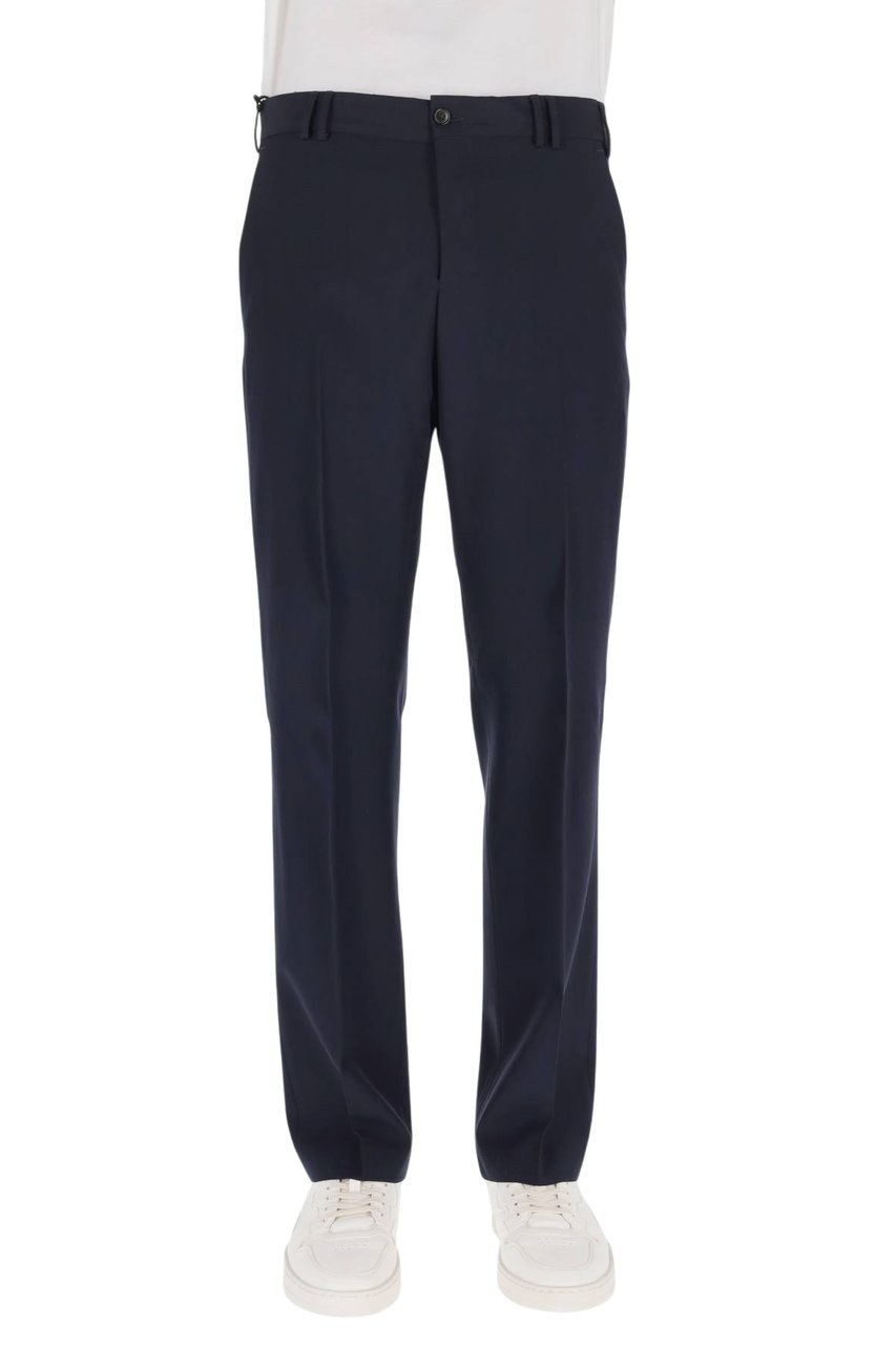 PT Torino Straight Fit Fresco Lana Trousers with Tailored Silhouette Zwart