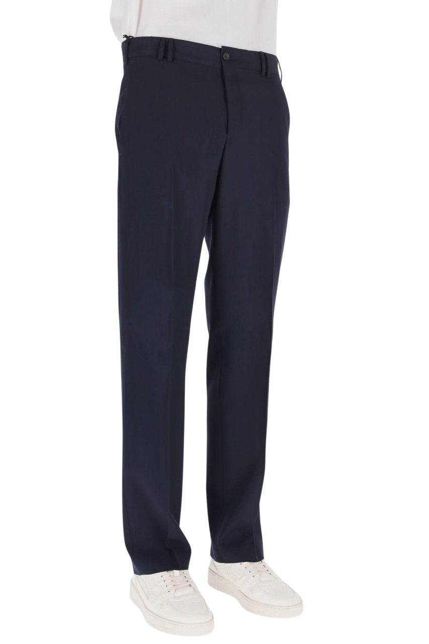 PT Torino Straight Fit Fresco Lana Trousers with Tailored Silhouette Zwart