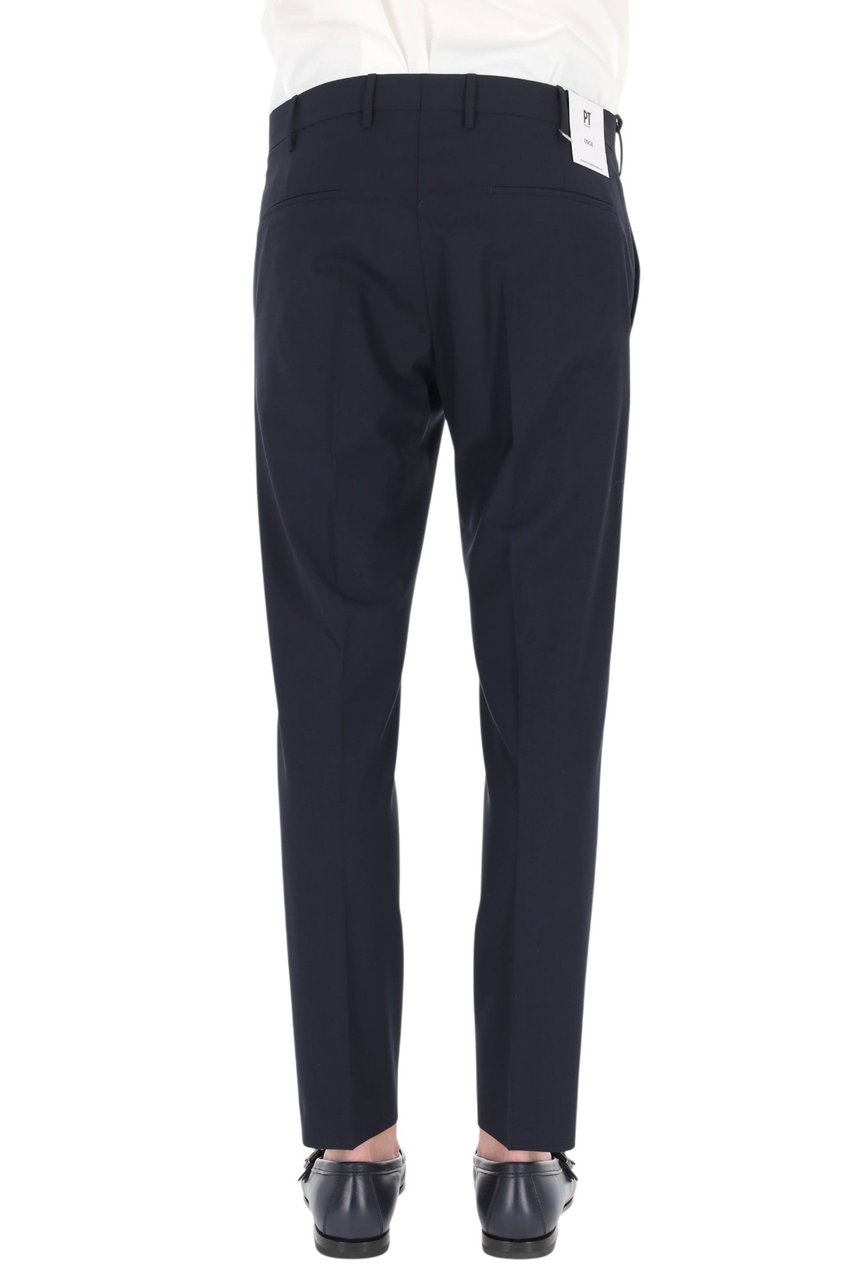 PT Torino Dieci Fit Tropical Wool Trousers Zwart