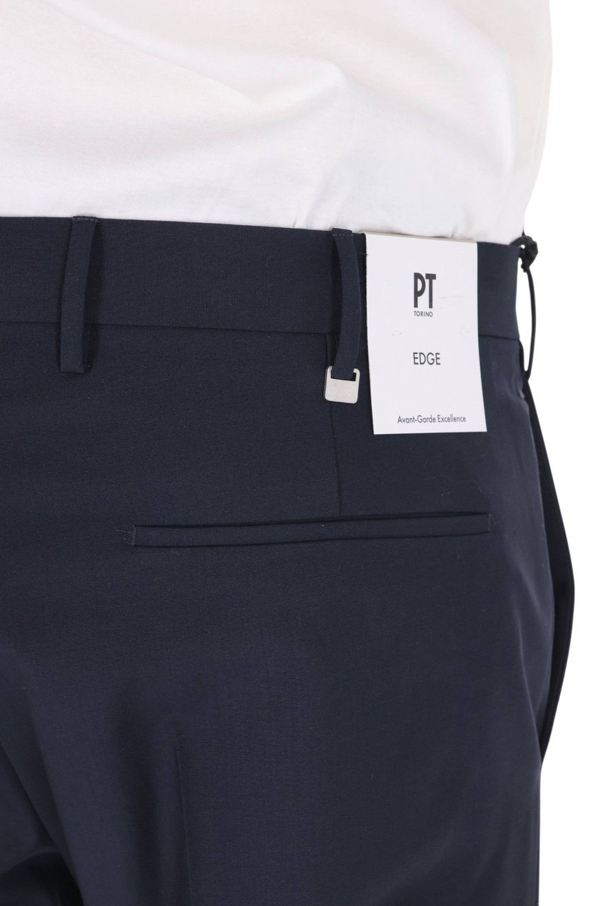 PT Torino Dieci Fit Tropical Wool Trousers Zwart