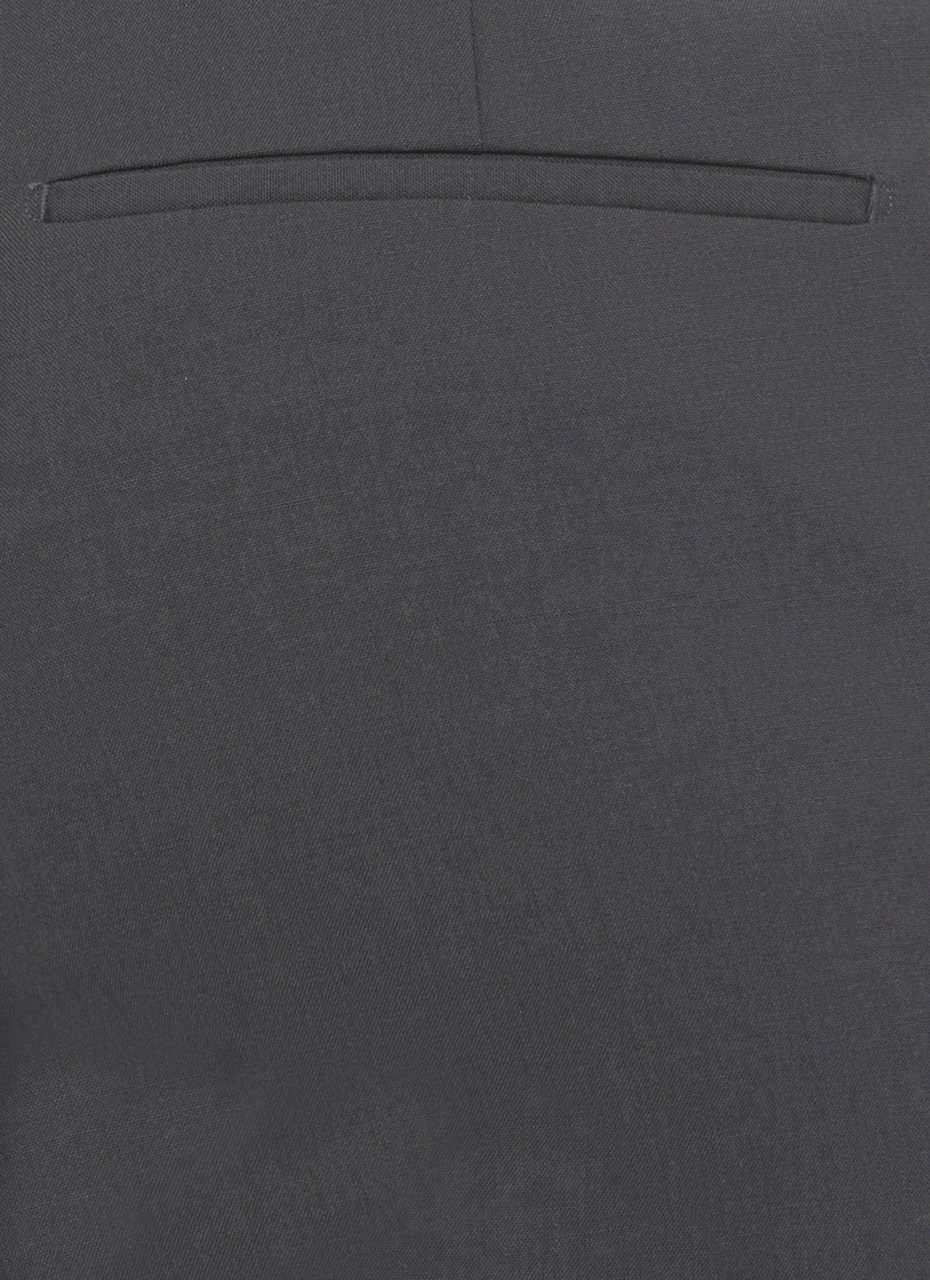 PT Torino Dark Grey Wool Straight-Leg Pants Zwart