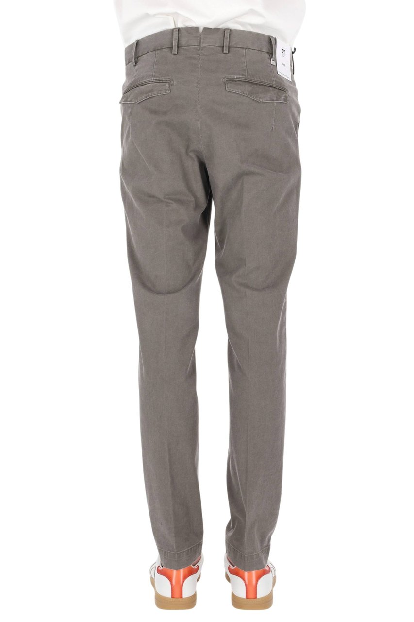 PT Torino Master Fit Faded Cotton Trousers Grijs