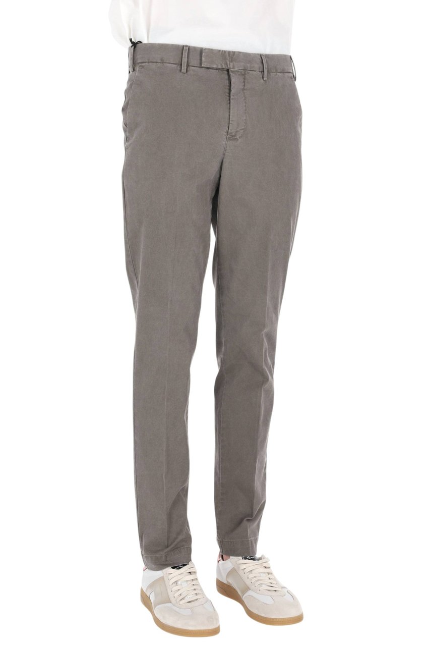 PT Torino Master Fit Faded Cotton Trousers Grijs