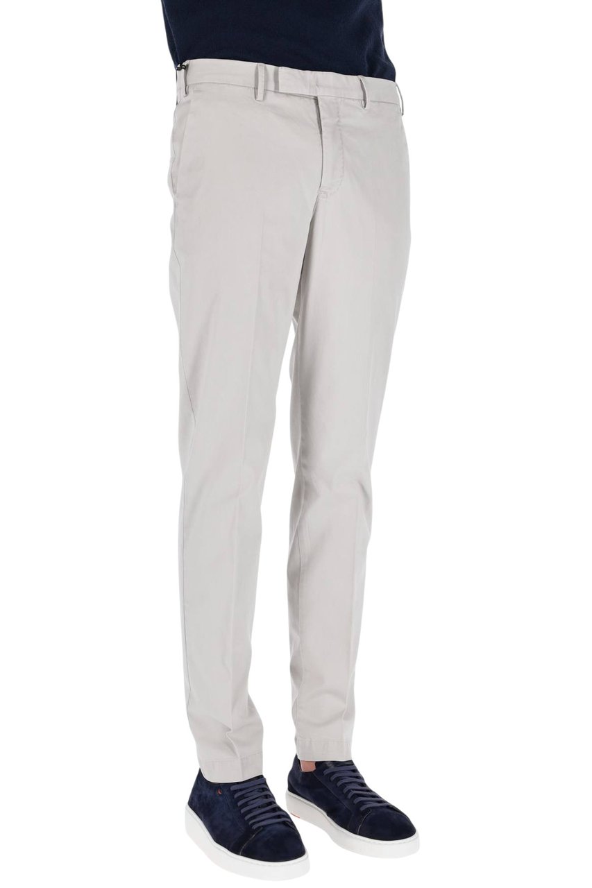 PT Torino Tailored Cotton Trousers with Délavé Effect and Versatile Design Grijs