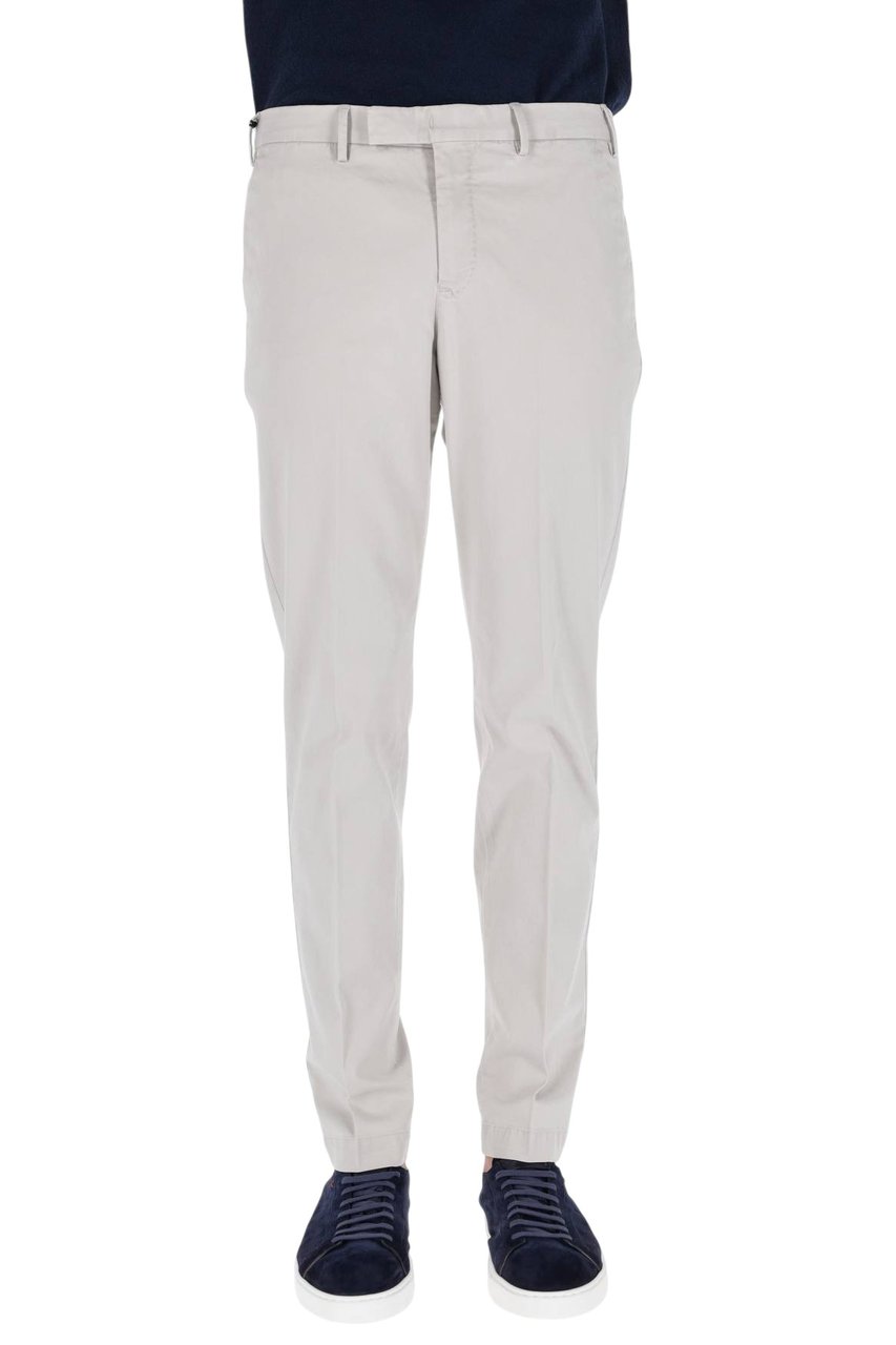 PT Torino Tailored Cotton Trousers with Délavé Effect and Versatile Design Grijs