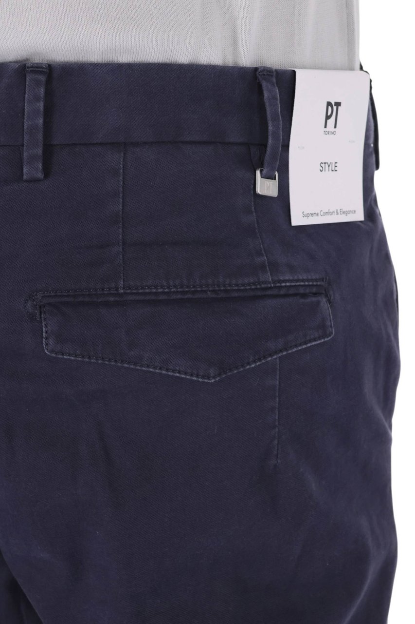 PT Torino Master Fit Faded Cotton Trousers Zwart