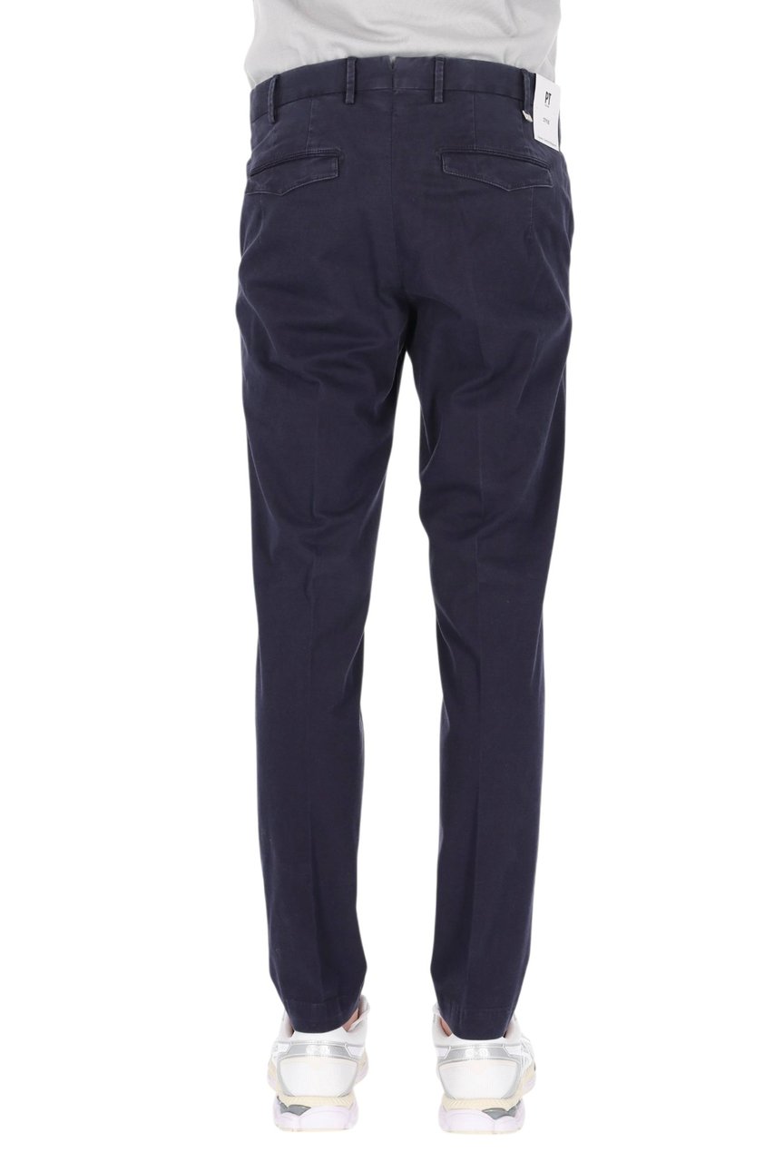 PT Torino Master Fit Faded Cotton Trousers Zwart