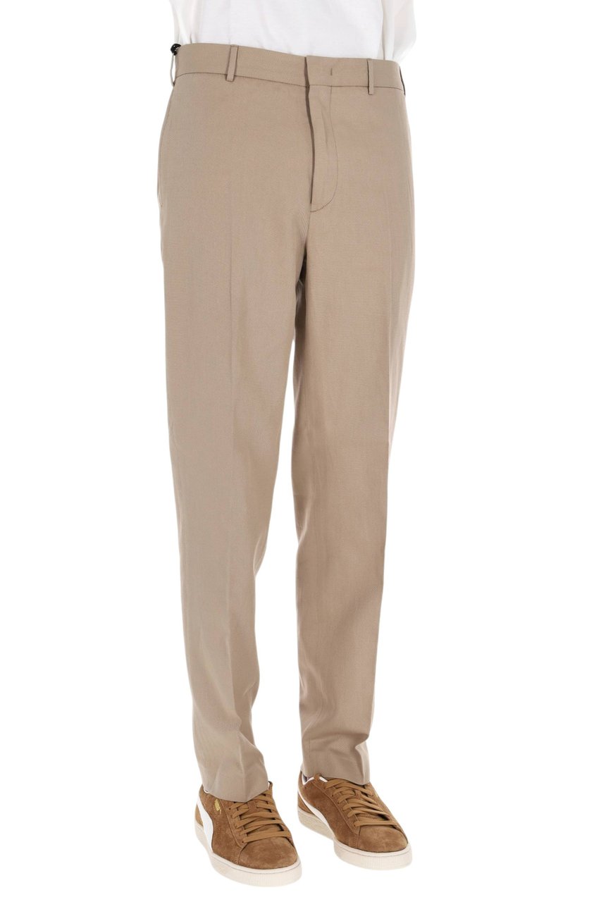 PT Torino Master Fit Cotton-Linen Trousers Roze