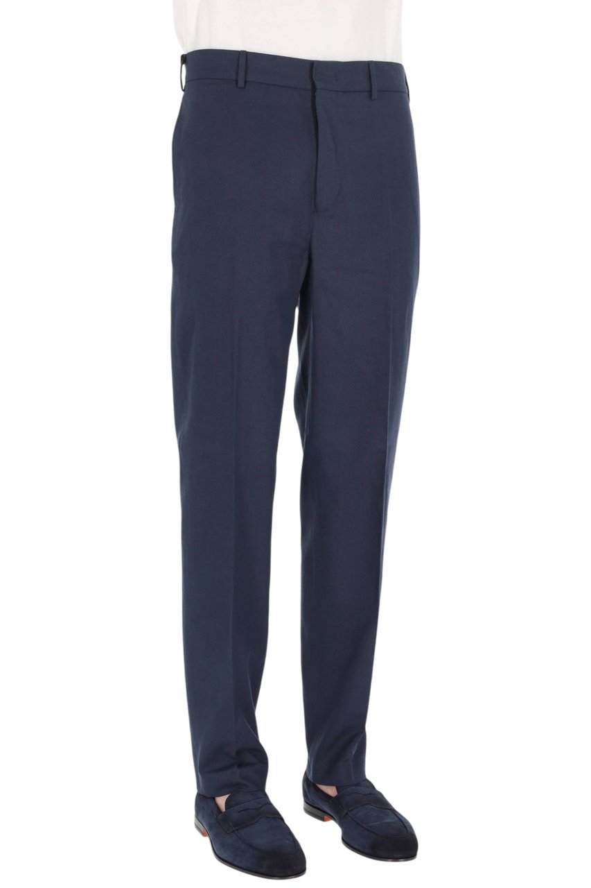 PT Torino Master Fit Cotton-Linen Trousers Zwart