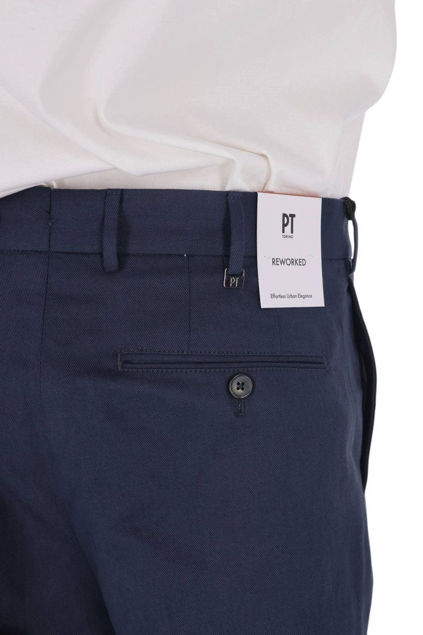 PT Torino Master Fit Cotton-Linen Trousers Zwart