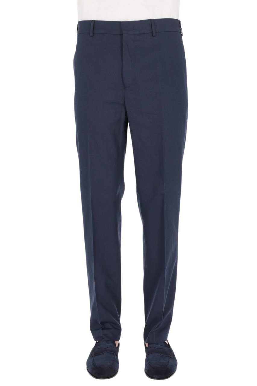 PT Torino Master Fit Cotton-Linen Trousers Zwart