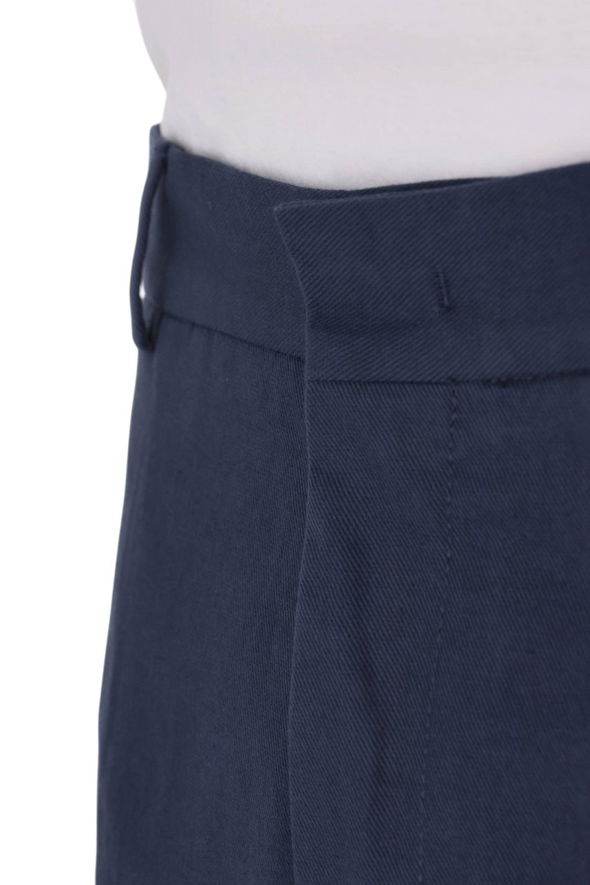 PT Torino Master Fit Cotton-Linen Trousers Zwart