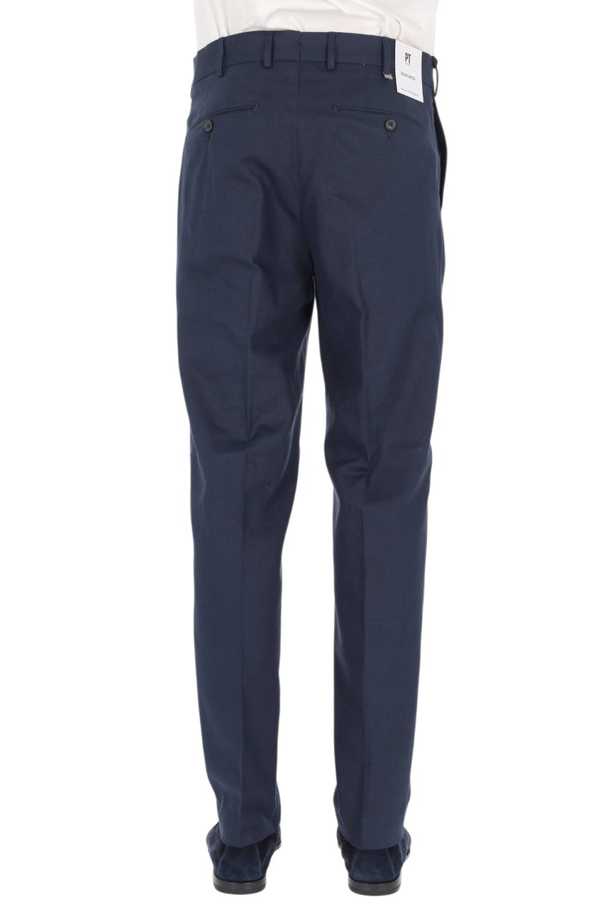 PT Torino Master Fit Cotton-Linen Trousers Zwart