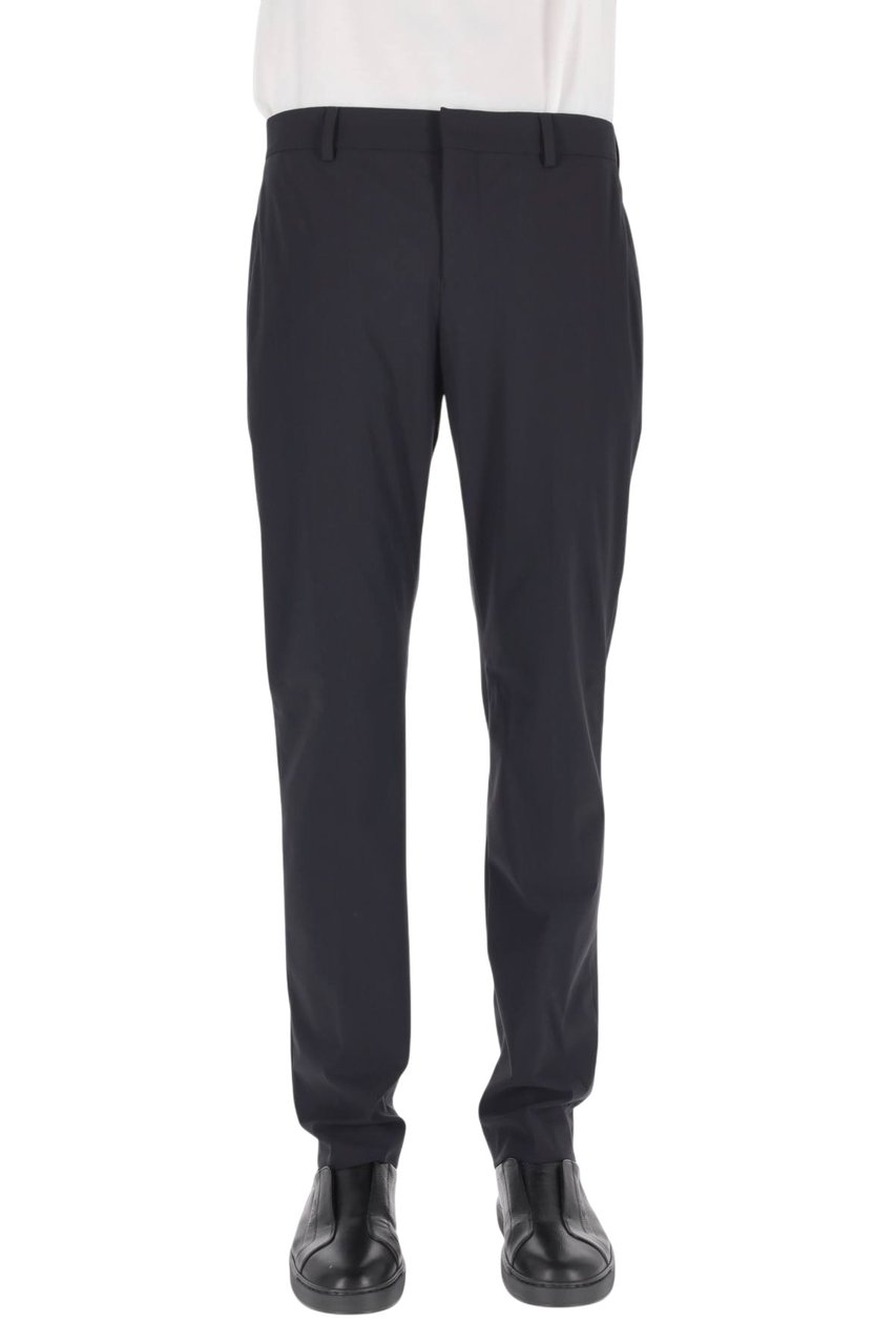 PT Torino Slim-Fit Minimalist Trousers with Epsilon Fit Design Zwart