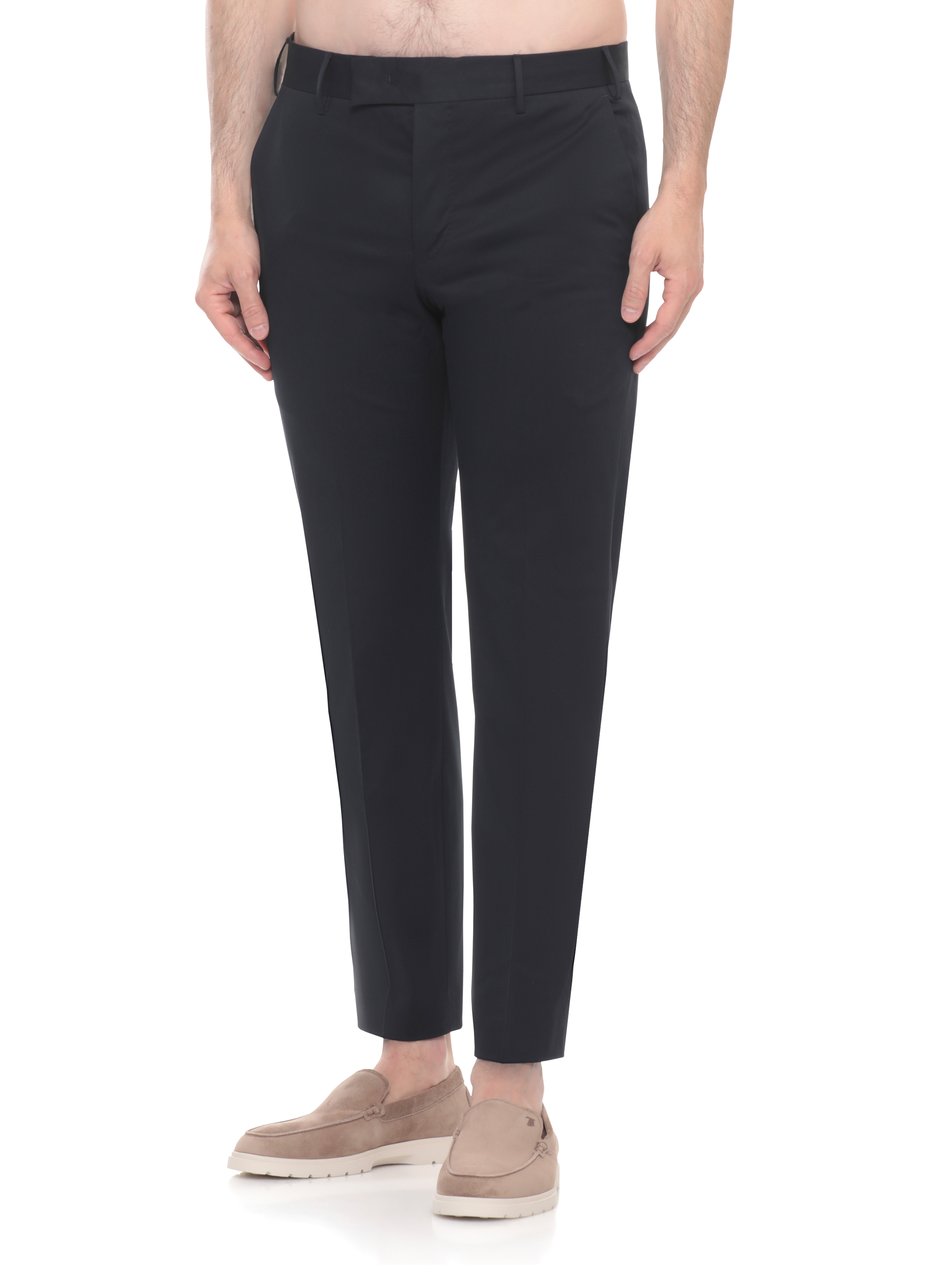 PT Torino Blue Cotton Straight-Leg Pants Zwart
