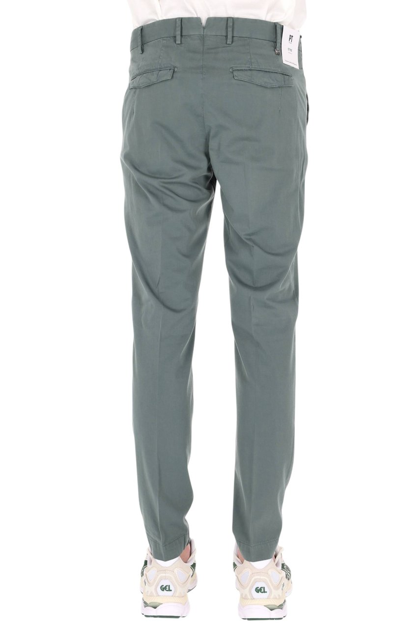 PT Torino Silkochino Garment-Dyed Master Chino Pants Groen
