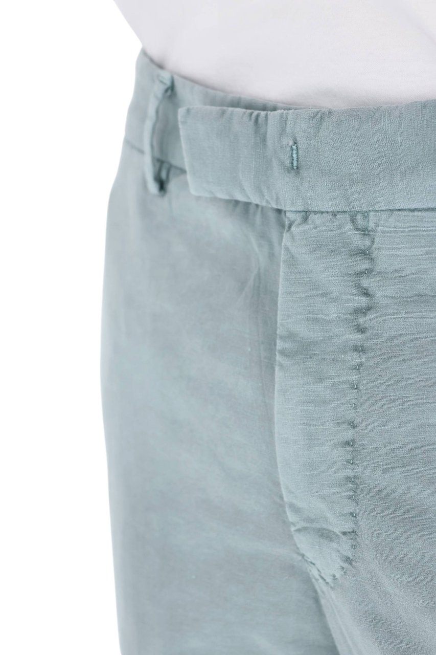 PT Torino Master Fit Cotton-Linen Trousers Grijs