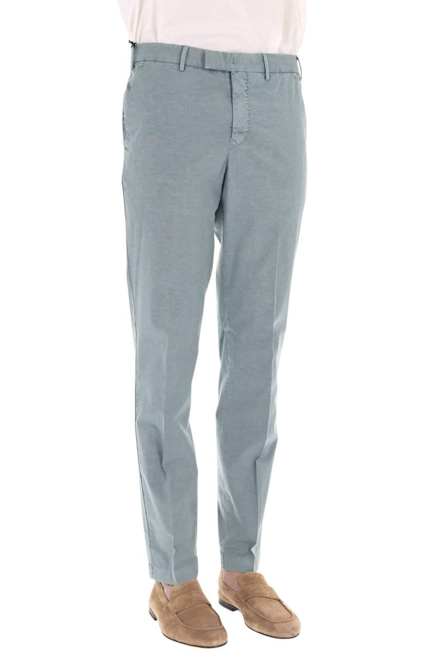 PT Torino Master Fit Cotton-Linen Trousers Grijs