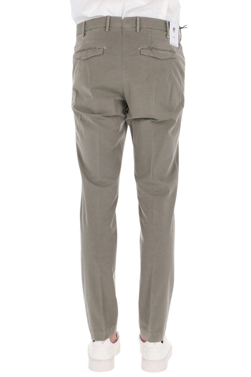PT Torino Master Fit Cotton-Linen Trousers Bruin