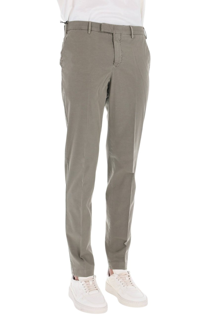 PT Torino Master Fit Cotton-Linen Trousers Bruin