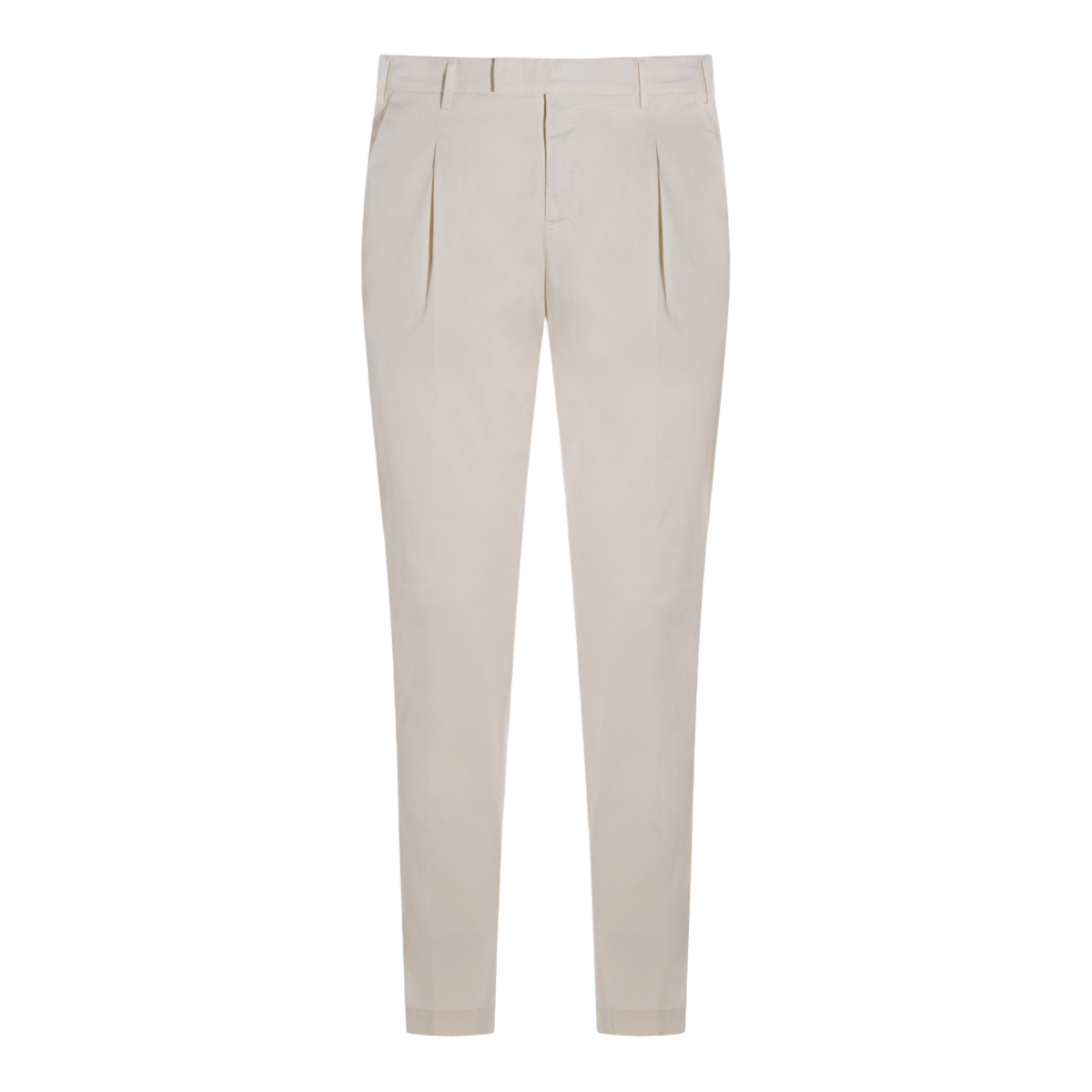 PT Torino Classic Tailored Trousers With Straight Leg Cut And Subtle Stitching Neutraal