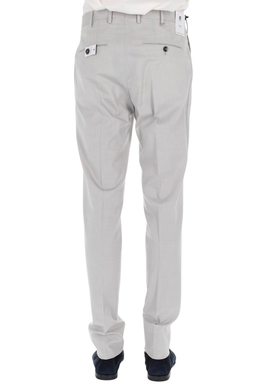 PT Torino Gentleman Fit Wool-Viscose Formal Pants Wit