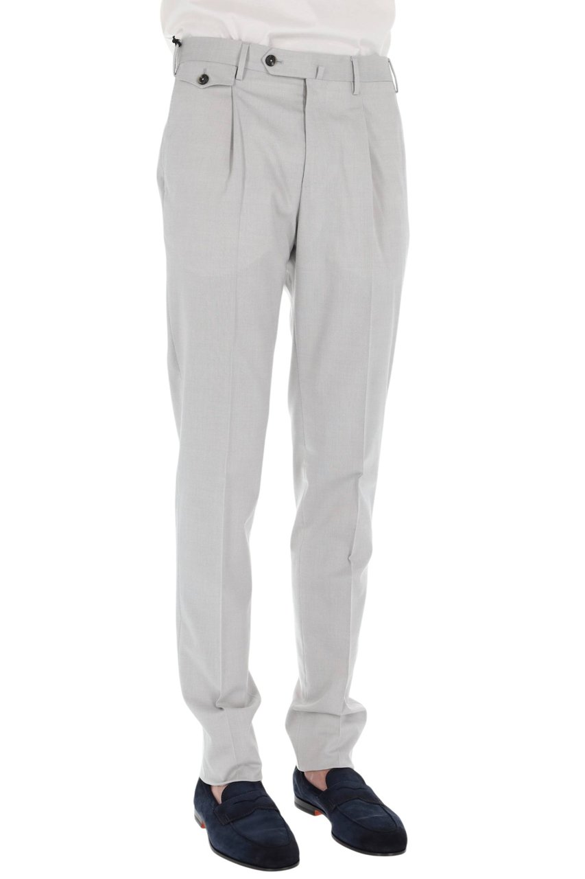 PT Torino Gentleman Fit Wool-Viscose Formal Pants Wit