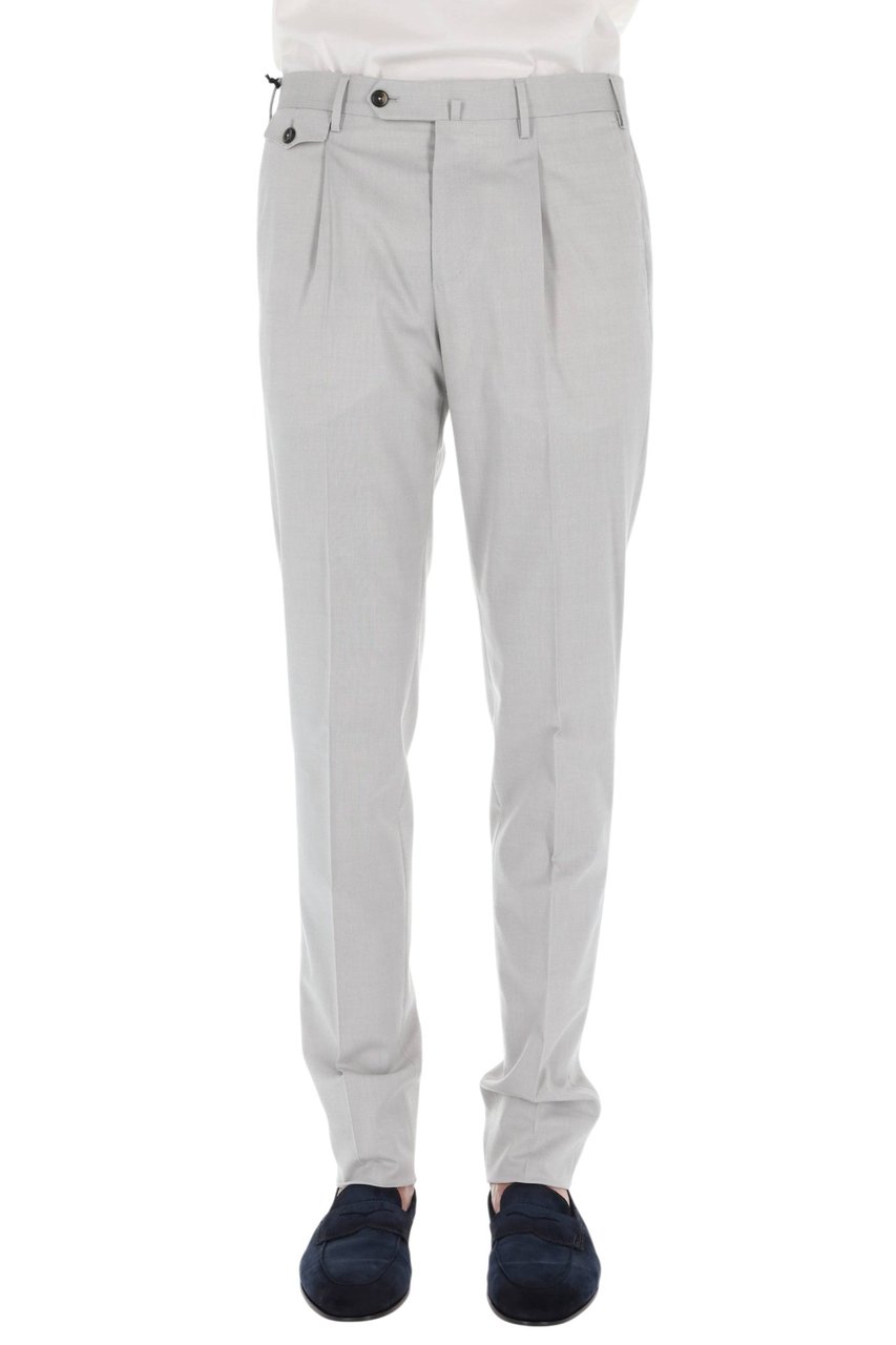 PT Torino Gentleman Fit Wool-Viscose Formal Pants Wit
