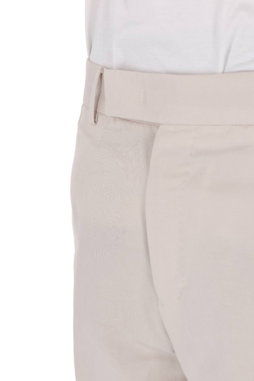 PT Torino Rebel Fit Linen-Cotton Trousers Neutraal