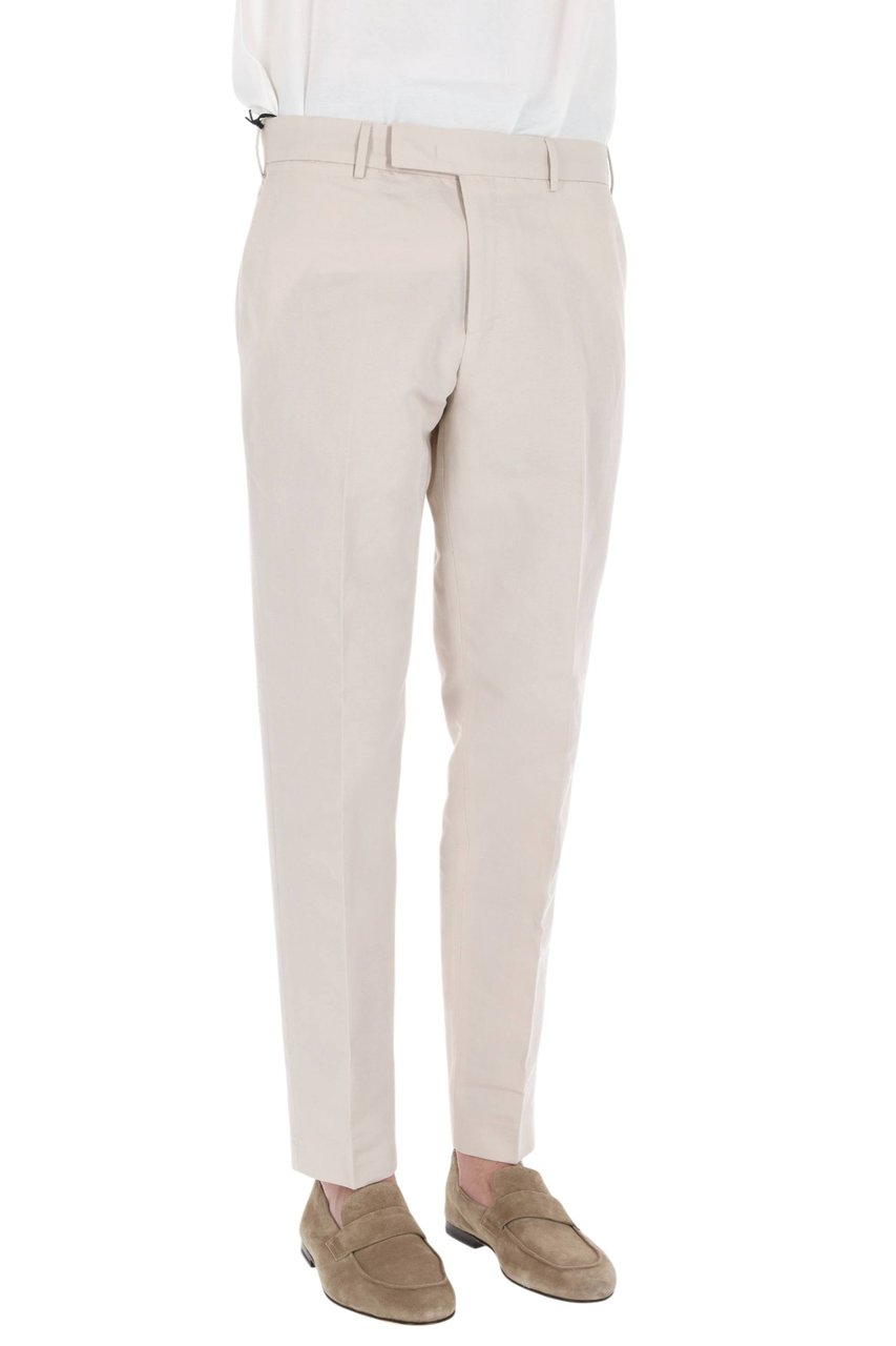PT Torino Rebel Fit Linen-Cotton Trousers Neutraal