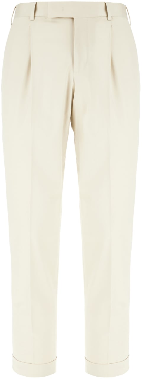PT Torino Pt Torino Sand stretch cotton pants Neutraal