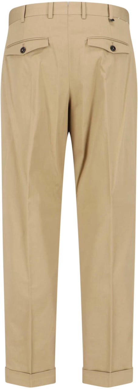 PT Torino Tailored Beige Trousers With Clean Front Neutraal