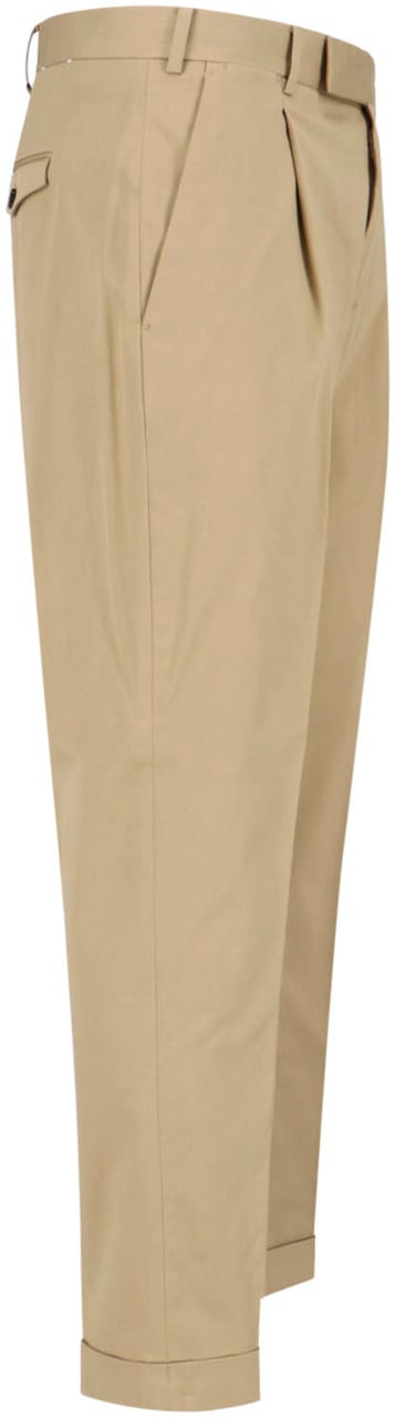 PT Torino Tailored Beige Trousers With Clean Front Neutraal