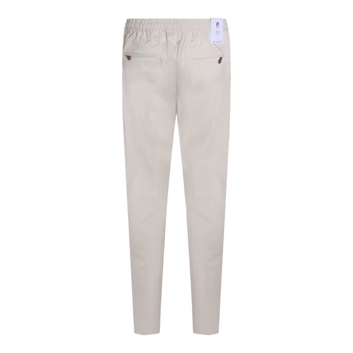 PT Torino Straight-Leg White Trousers with Minimalism Wit