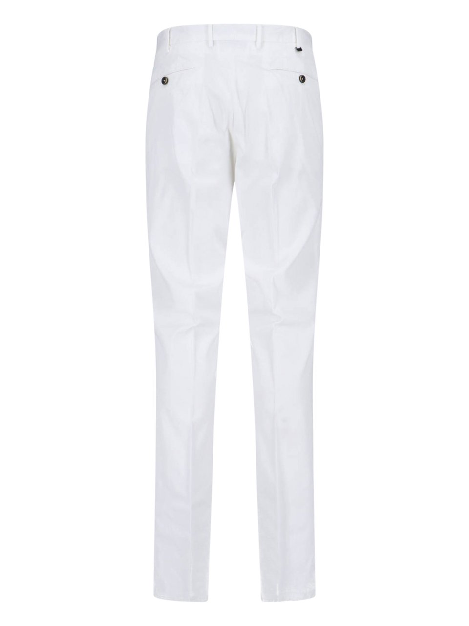 PT Torino Lyocell/Cotton Straight Trousers – White Wit