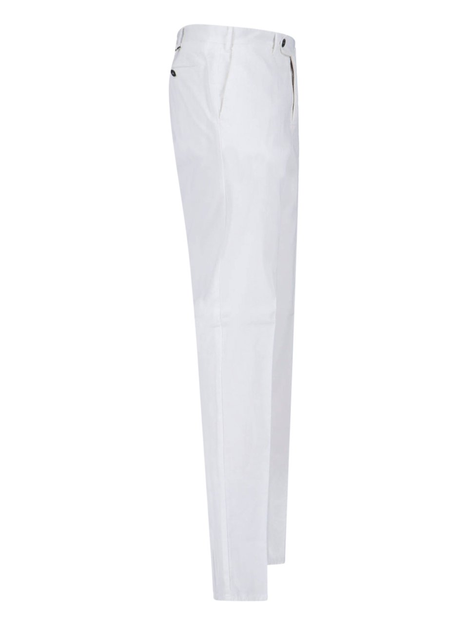 PT Torino Lyocell/Cotton Straight Trousers – White Wit