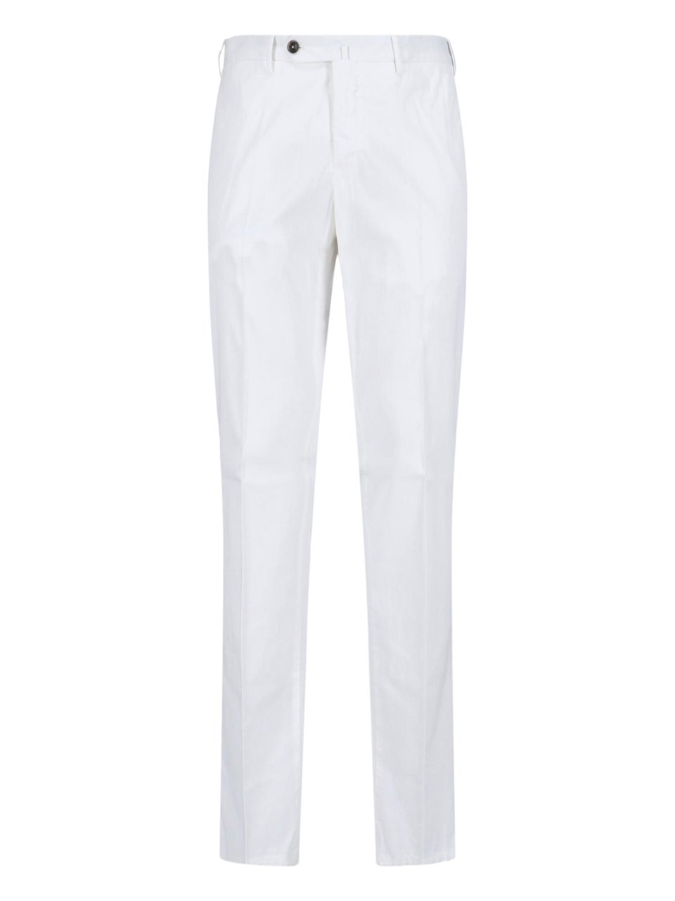 PT Torino Lyocell/Cotton Straight Trousers – White Wit