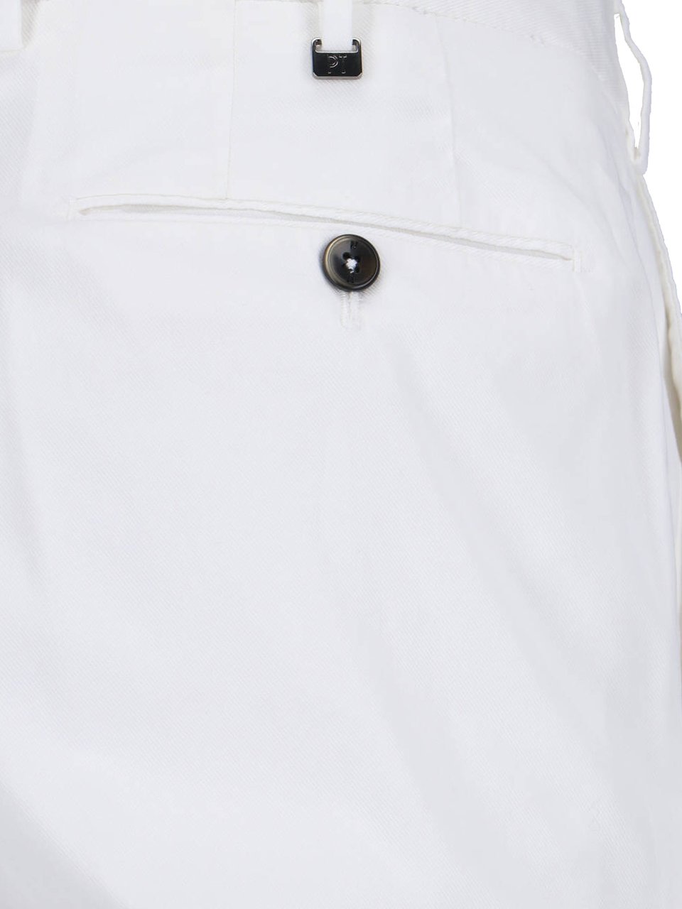 PT Torino Lyocell/Cotton Straight Trousers – White Wit