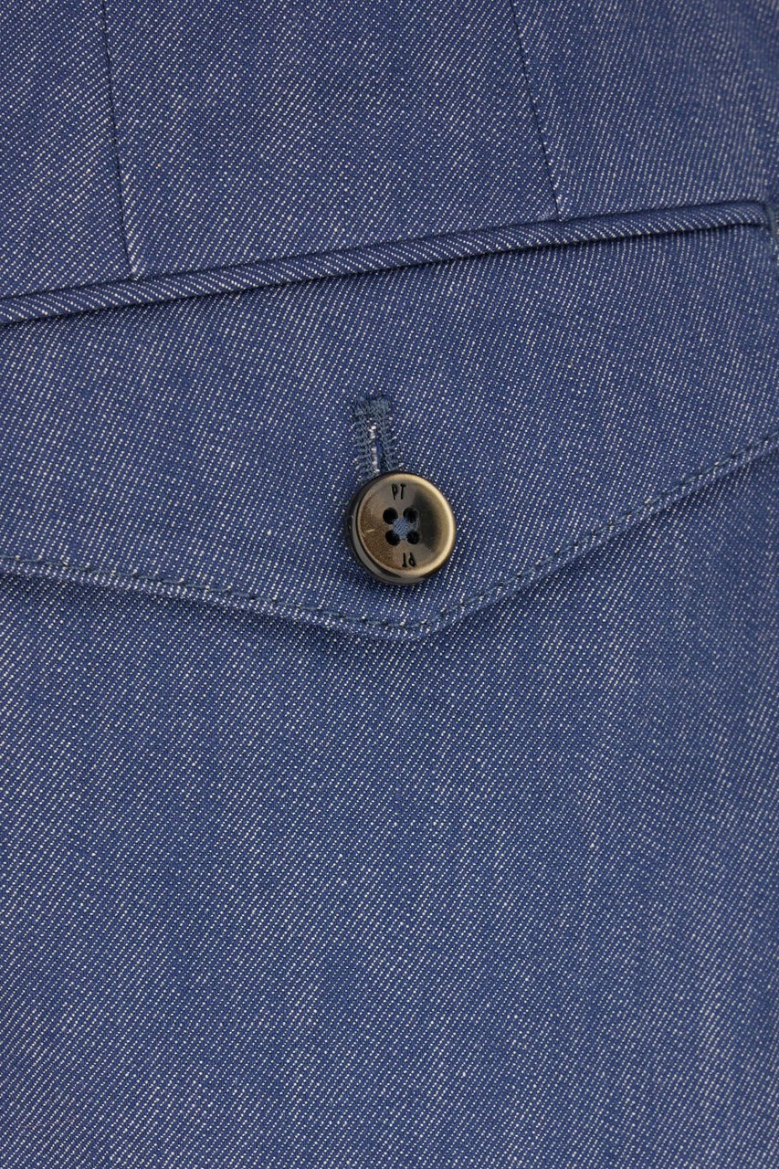 PT Torino Pt Torino Denim blue cotton pants Blauw