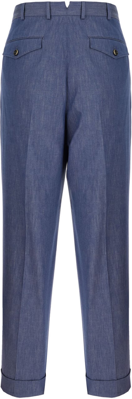 PT Torino Pt Torino Denim blue cotton pants Blauw